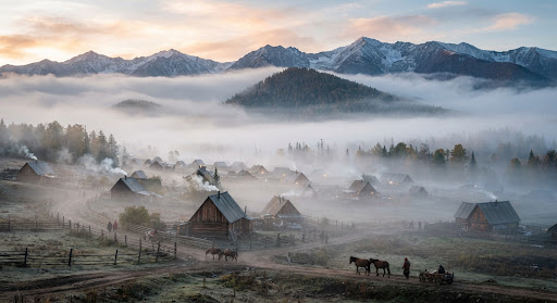 Hemu village morning mist